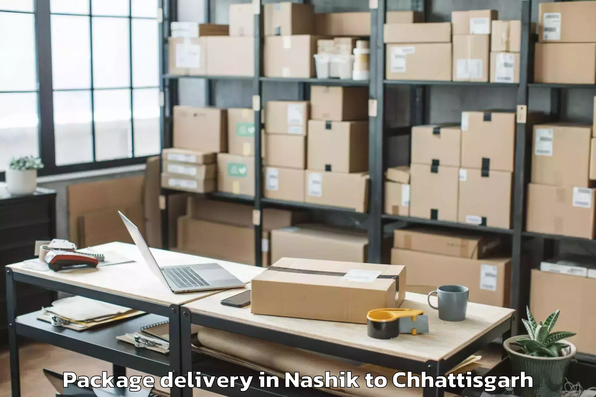 Nashik to Indira Kala Sangeet Vishwavidy Package Delivery